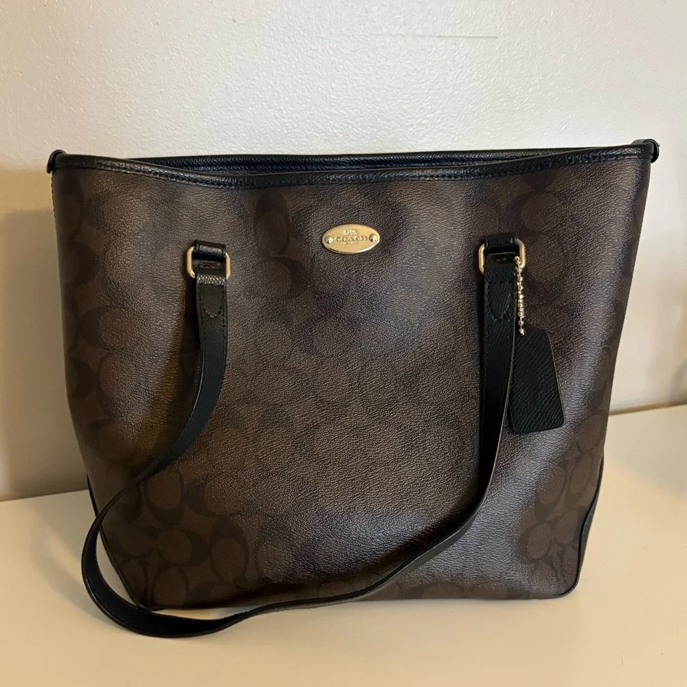 Coach Dark Brown and Black Purse - Picture 1 of 9